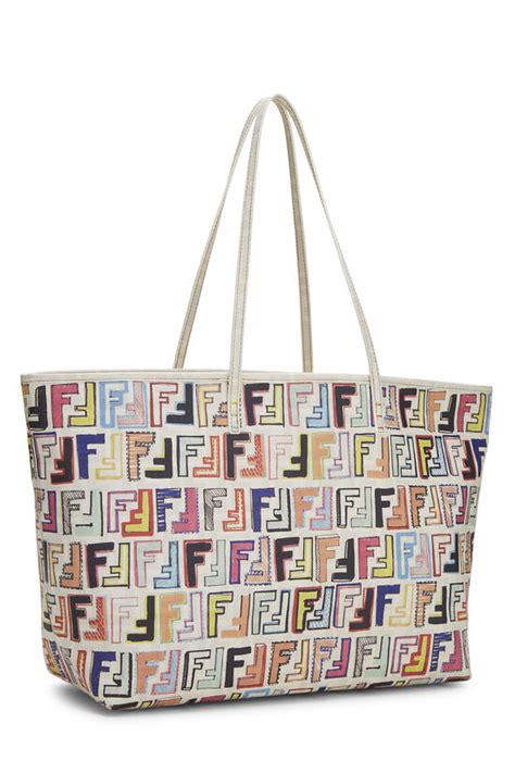 Fendi Multicolor Zucca Spalmati Roll Tote 